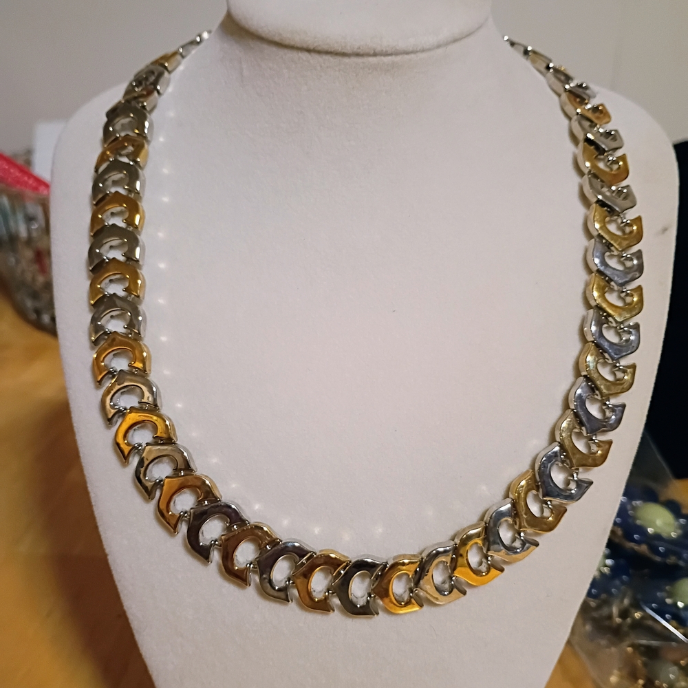 Elegant Vintage Gold and Silver Chain Necklace